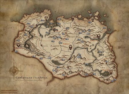 Skyrim - Расположение стен драконьих криков